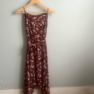 Floral Burgundy Dress